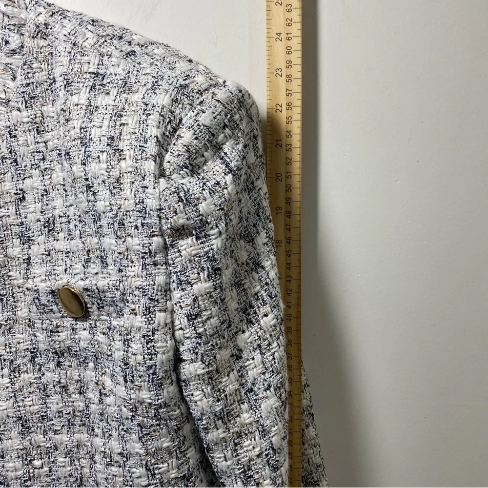 Express Tweed Gold Button Professional Jacket Blazer Small-Petite Office Career - Picture 7 of 10